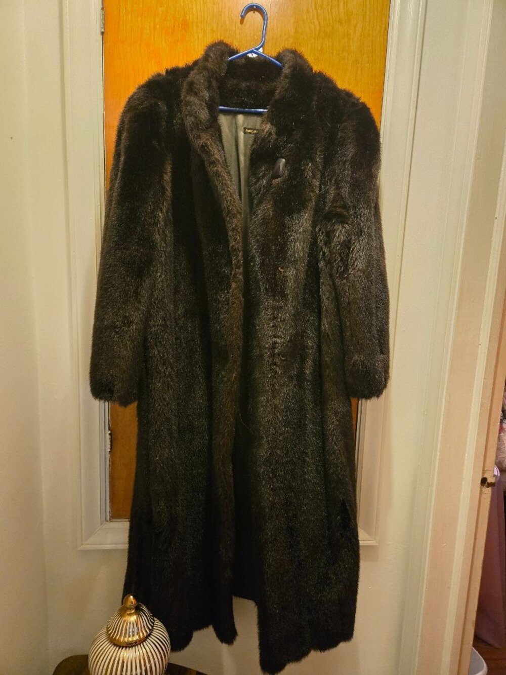 Faux Fur Long Heavy Coat (L) - Only worn once